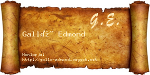 Galló Edmond névjegykártya